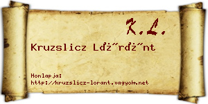 Kruzslicz Lóránt névjegykártya