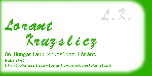 lorant kruzslicz business card