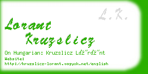 lorant kruzslicz business card